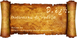 Dudinszky Árpád névjegykártya
