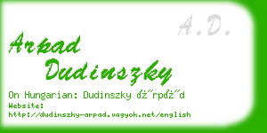 arpad dudinszky business card